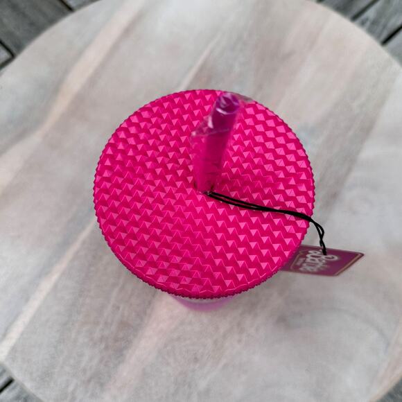 Barbie The Movie Pink Studded Tumbler Cup & Straw NIB Exclusive Acrylic Travel - Picture 5 of 13